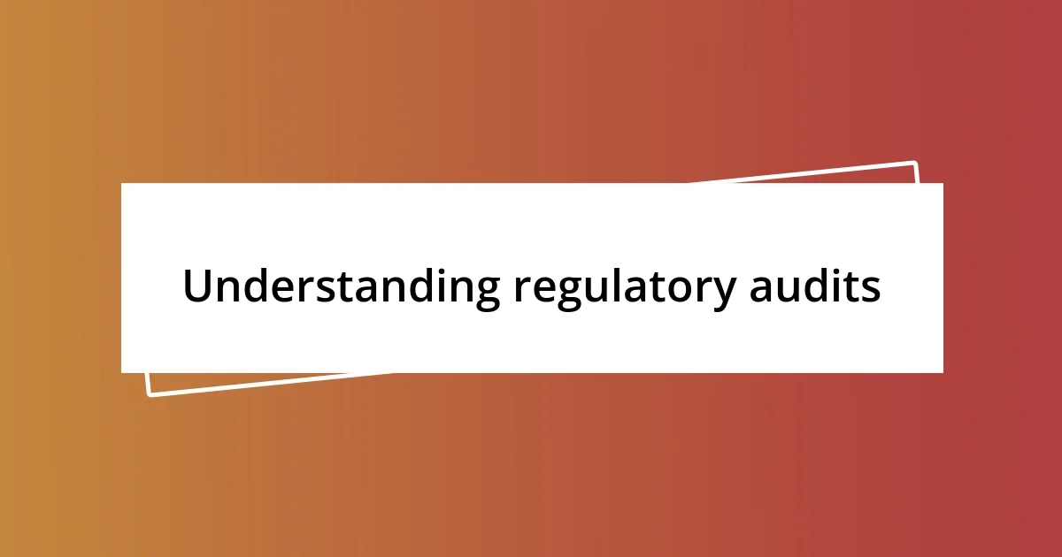 Understanding regulatory audits